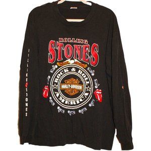 Rare Harley Davidson x Rolling Stones collab long sleeve shirt